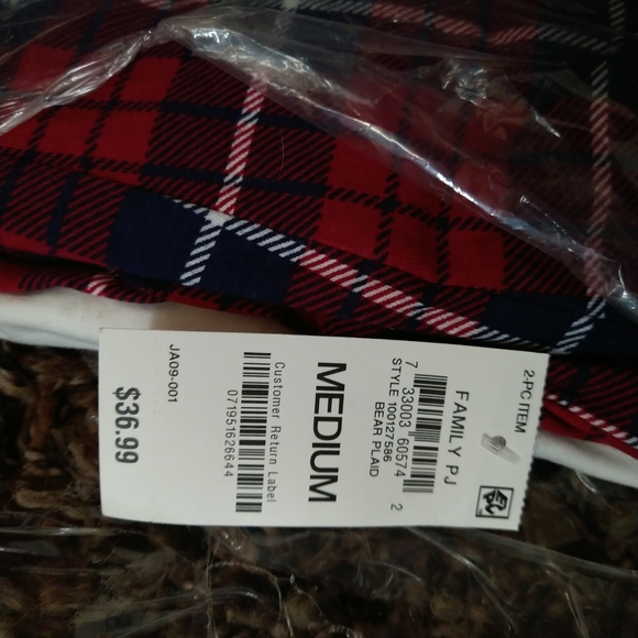 Bear plaid family PJ set medium white red - Picture 2 of 4
